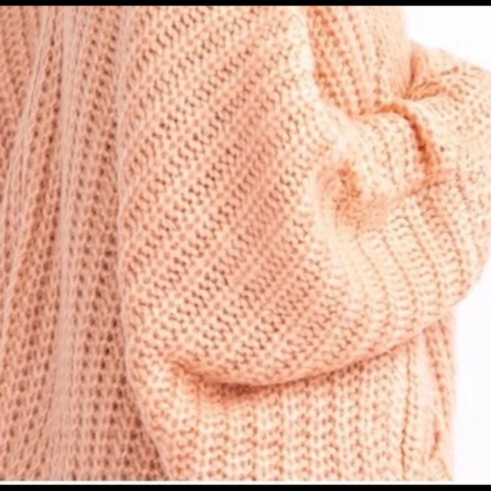 Chunky Knit Oversized Peach Sweater Cardigan β€οΈ - Picture 6 of 15